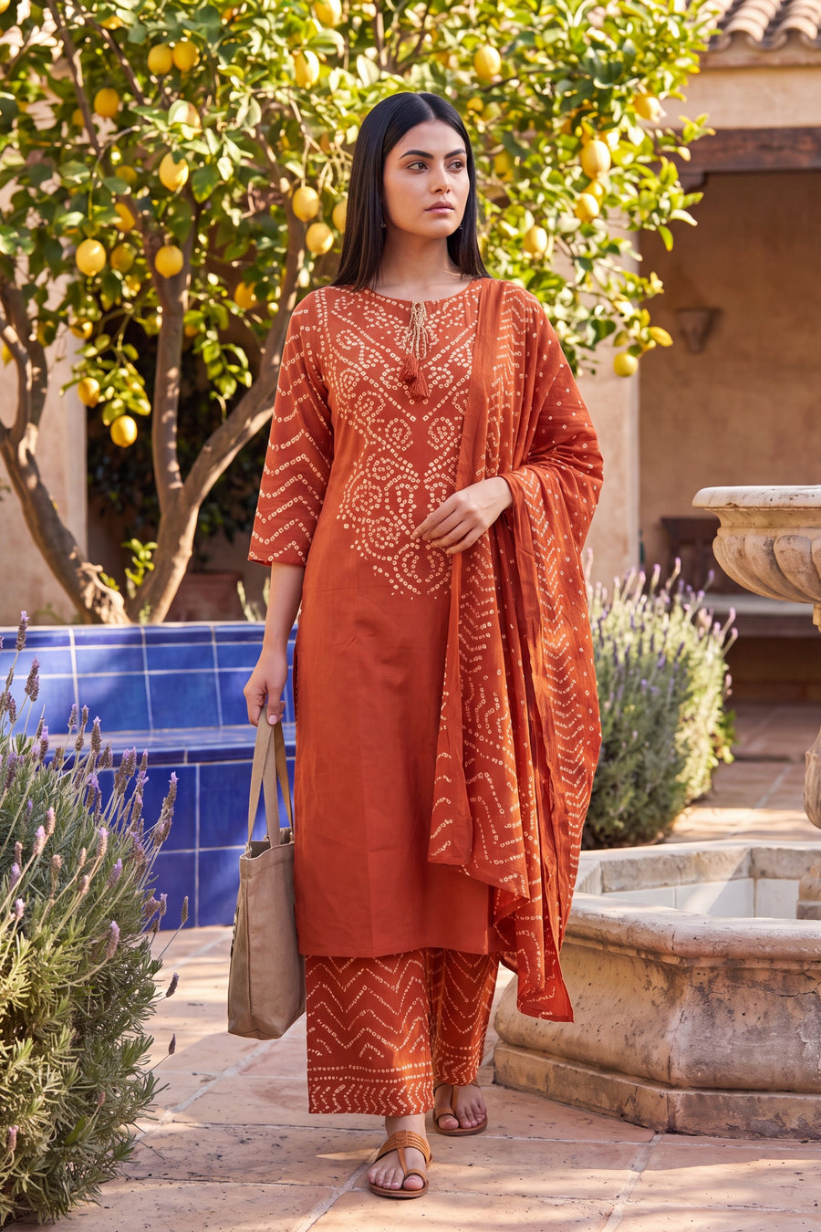 Marigold Market Orange Cotton Suit Set — image 15
