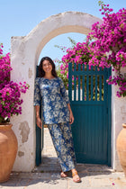 Indigo Rose Cotton Co-ord Set