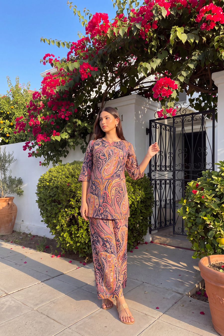 Midnight Paisley Cotton Co-ord Set — image 4
