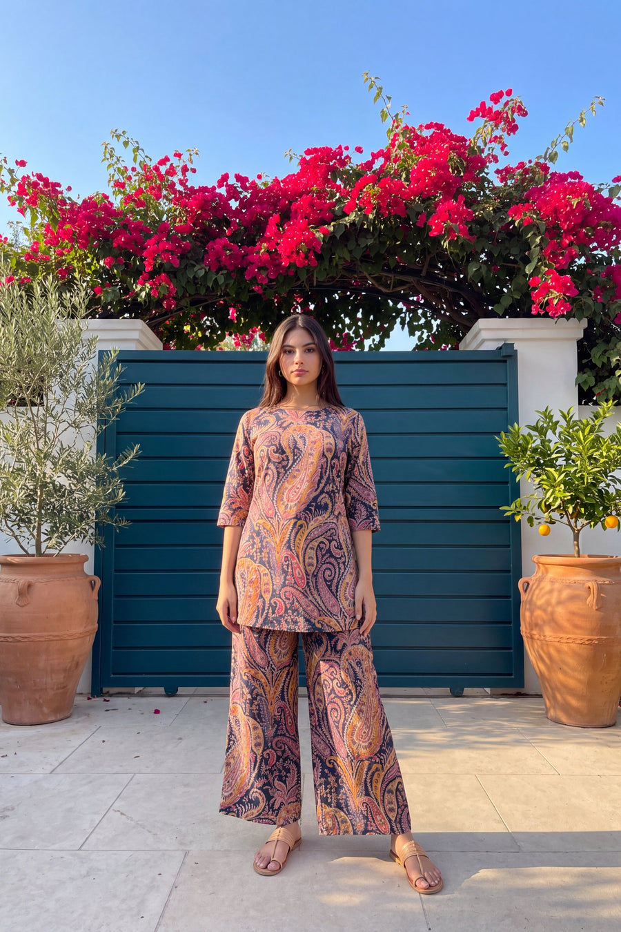 Midnight Paisley Cotton Co-ord Set — image 2