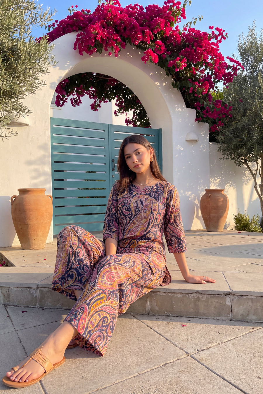 Midnight Paisley Cotton Co-ord Set — image 12