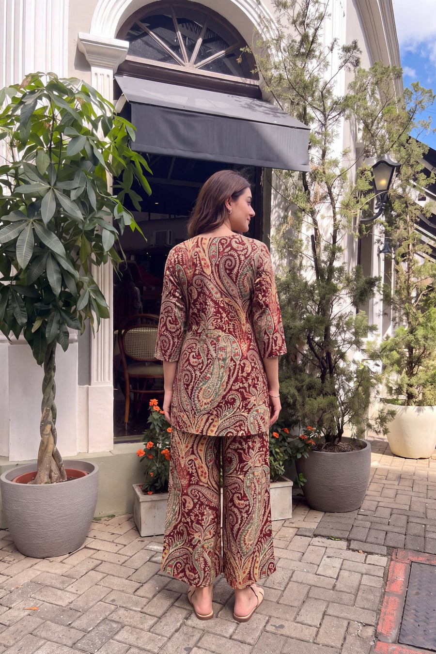 Claret Paisley Cotton Co-ord Set — image 7
