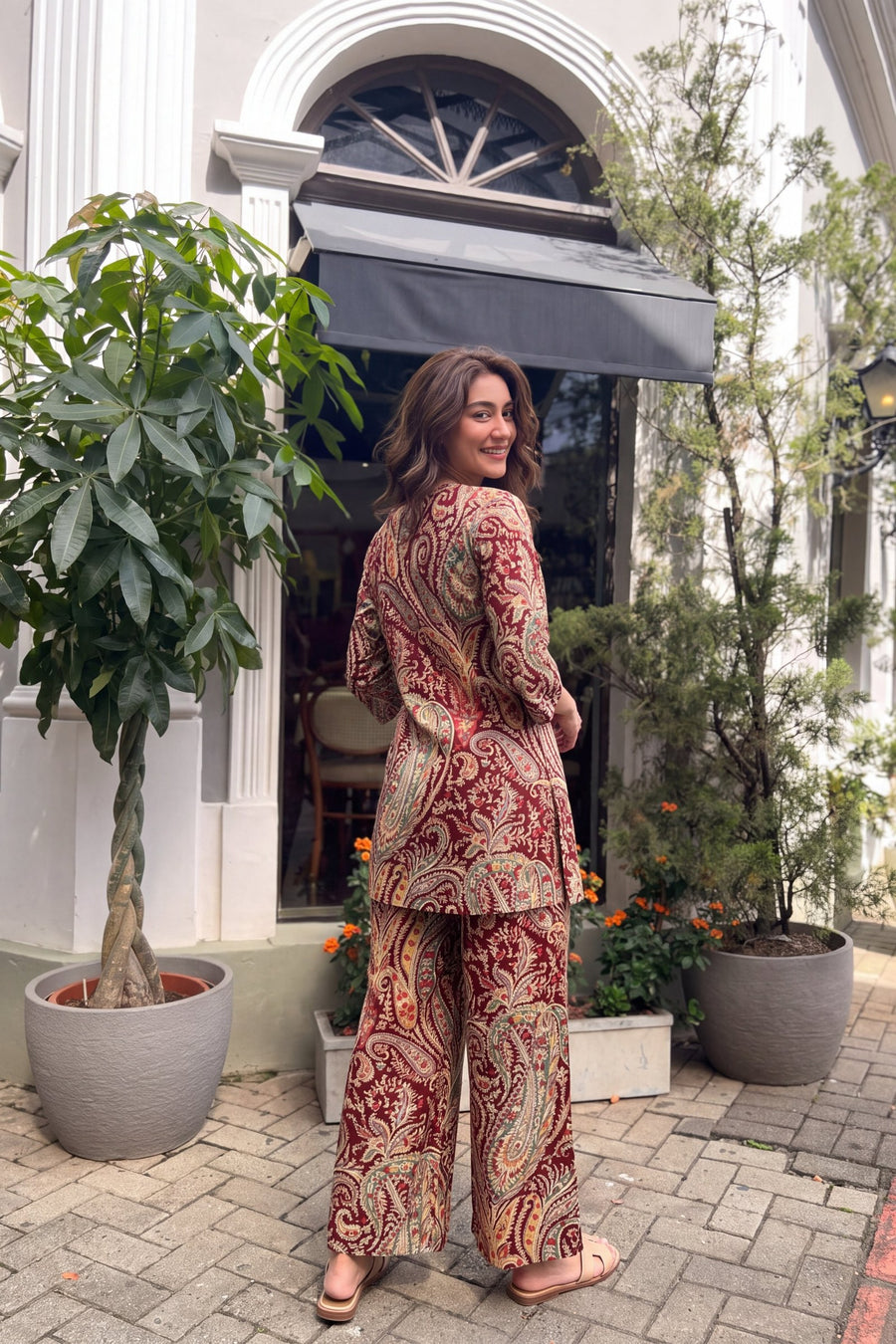 Claret Paisley Cotton Co-ord Set — image 10