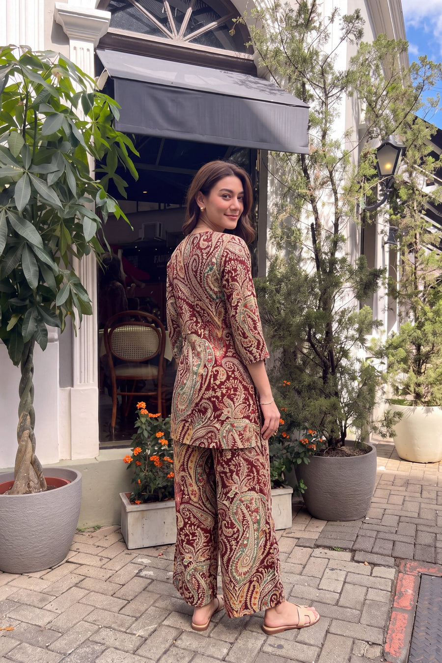 Claret Paisley Cotton Co-ord Set — image 12