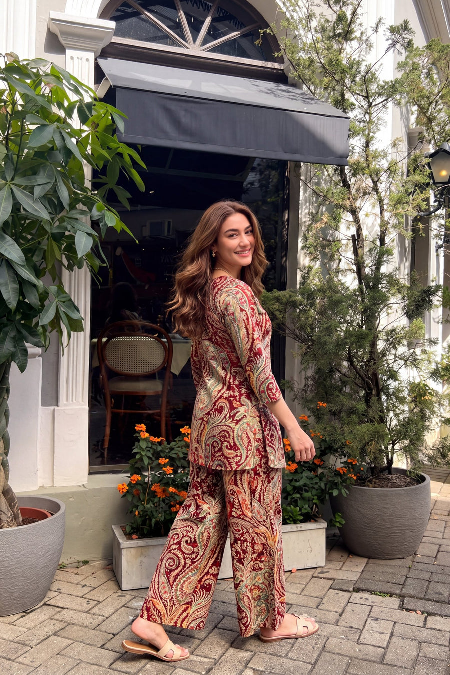 Claret Paisley Cotton Co-ord Set — image 13