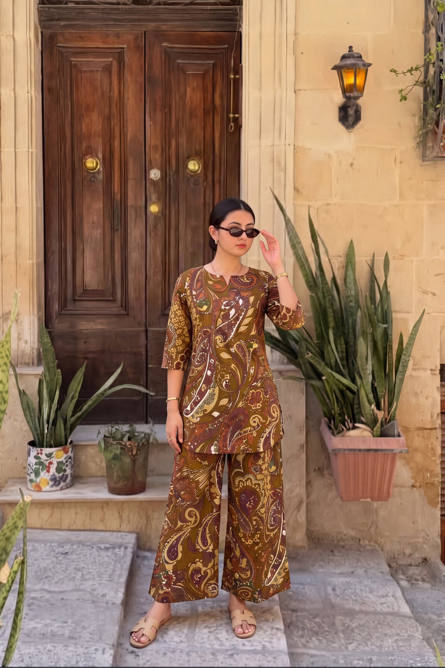 Hazelnut Paisley Cotton Co-ord Set — image 3