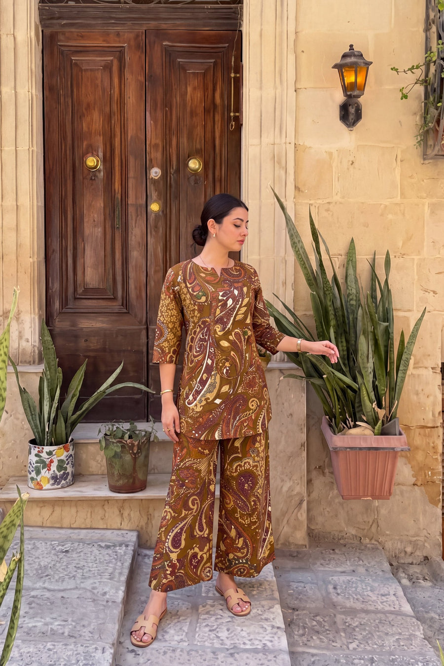 Hazelnut Paisley Cotton Co-ord Set — image 4
