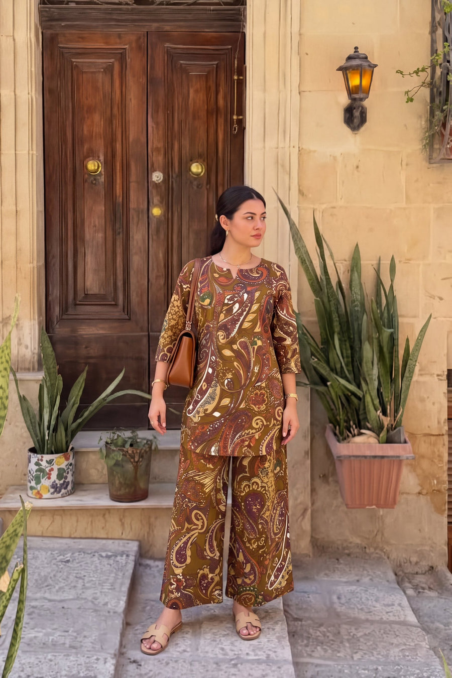 Hazelnut Paisley Cotton Co-ord Set — image 7