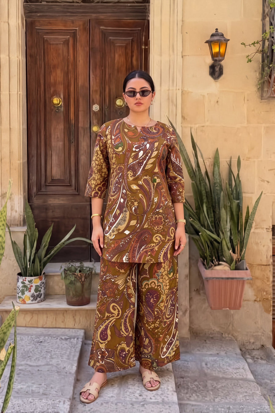 Hazelnut Paisley Cotton Co-ord Set — image 2