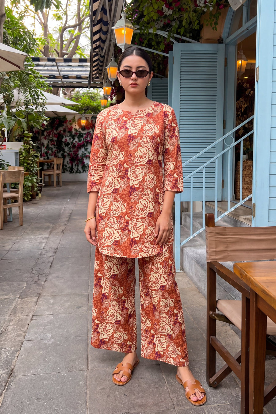 Rust Blossom Cotton Co-ord Set — image 3
