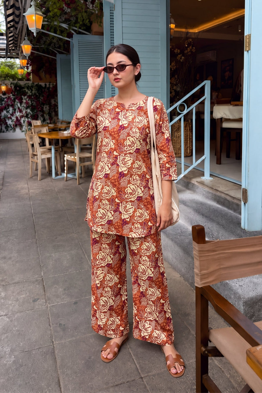 Rust Blossom Cotton Co-ord Set — image 7