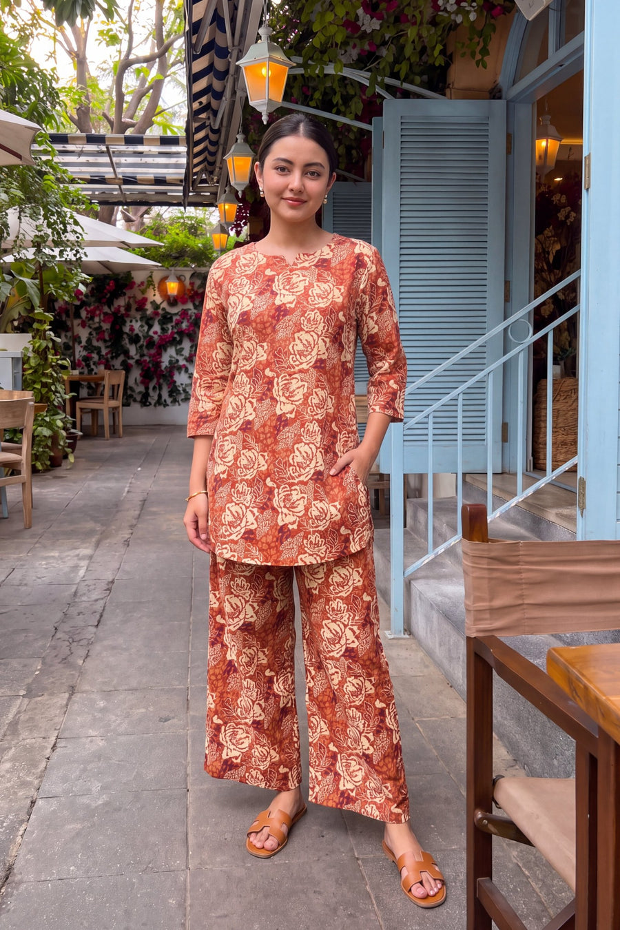 Rust Blossom Cotton Co-ord Set — image 13