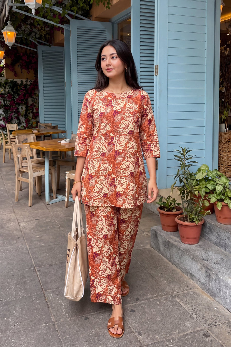 Rust Blossom Cotton Co-ord Set — image 15