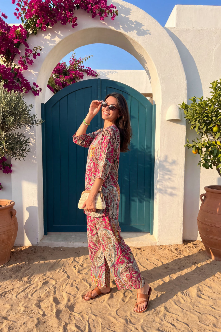 Berry Paisley Cotton Co-ord Set — image 5