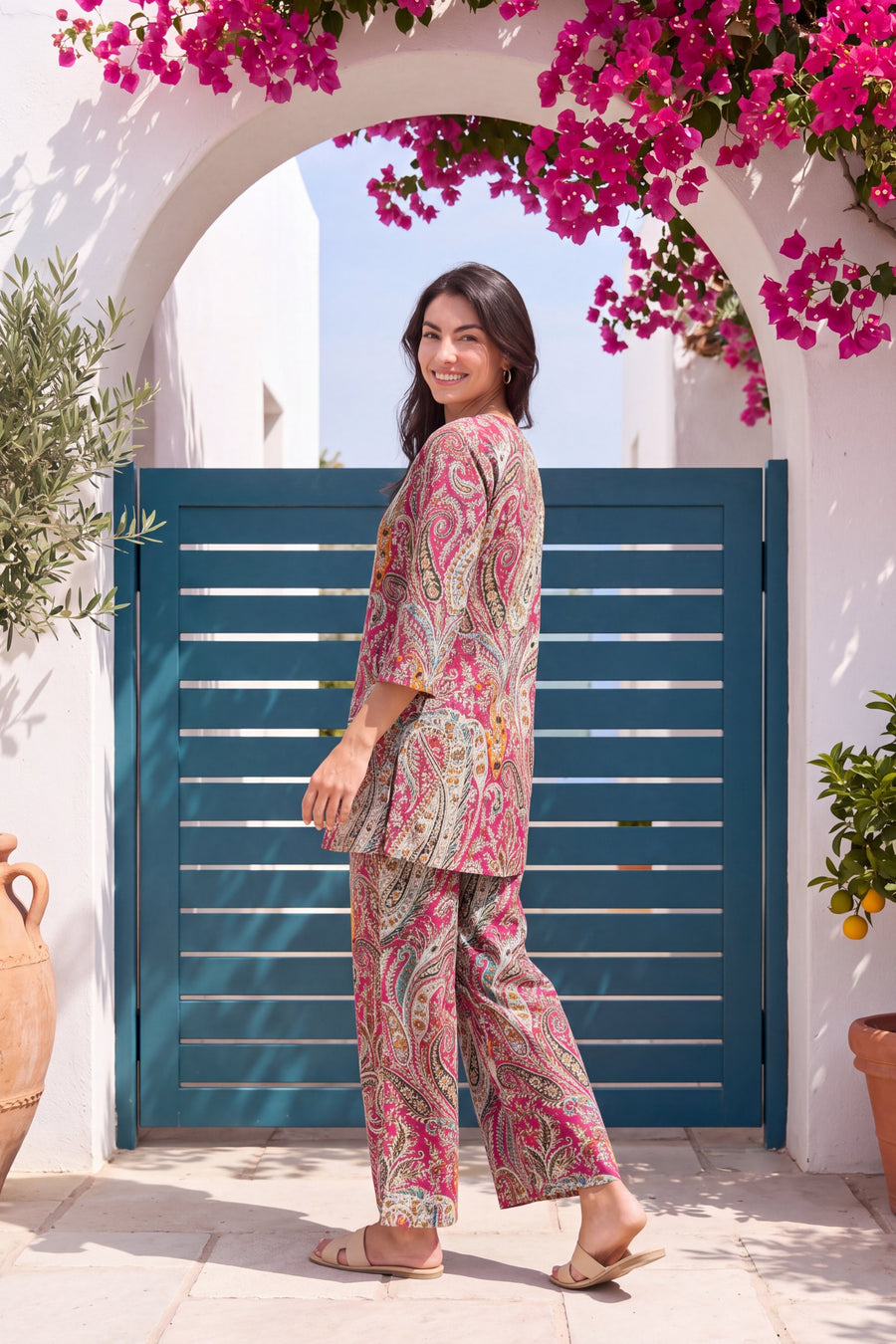Berry Paisley Cotton Co-ord Set — image 8