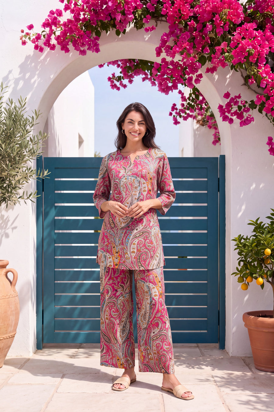Berry Paisley Cotton Co-ord Set — image 12