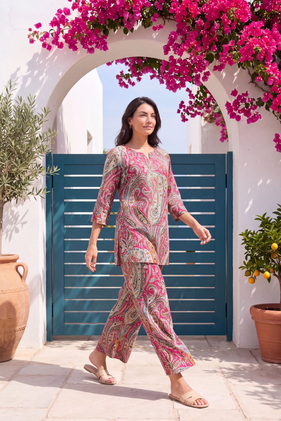 Berry Paisley Cotton Co-ord Set — image 4