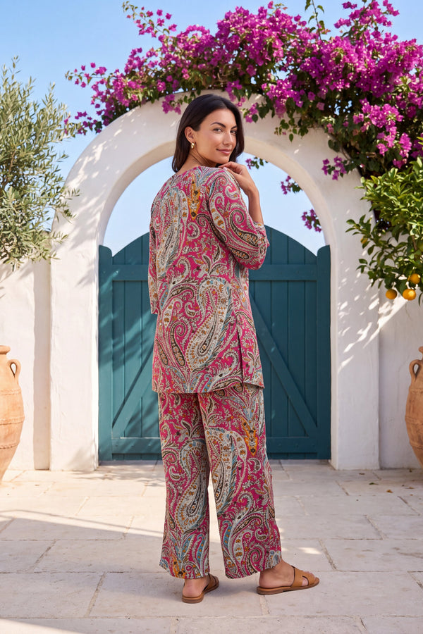Berry Paisley Cotton Co-ord Set