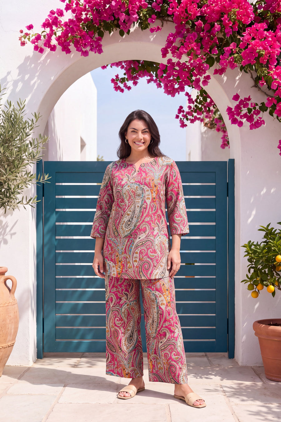 Berry Paisley Cotton Co-ord Set — image 9
