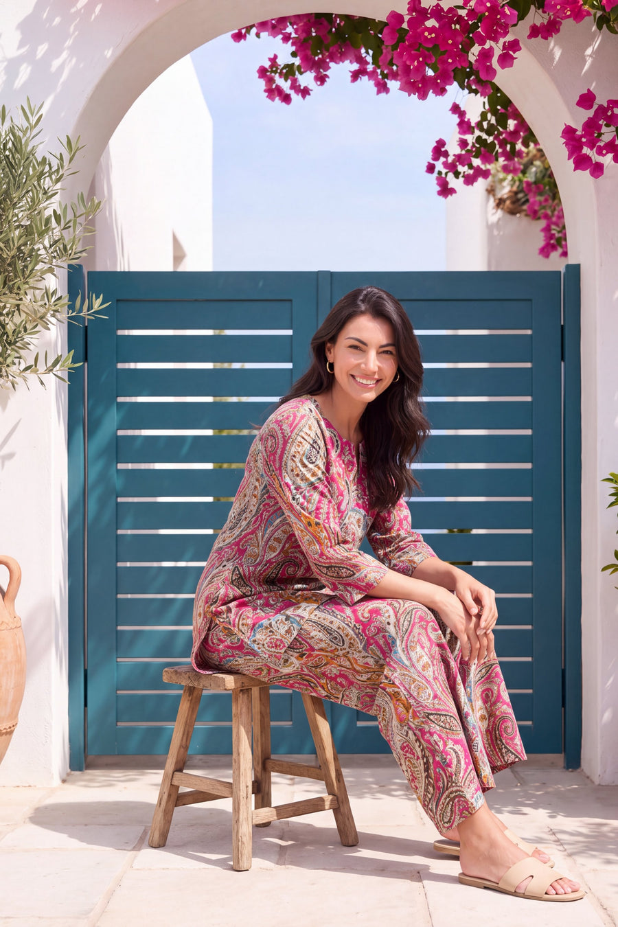 Berry Paisley Cotton Co-ord Set — image 16