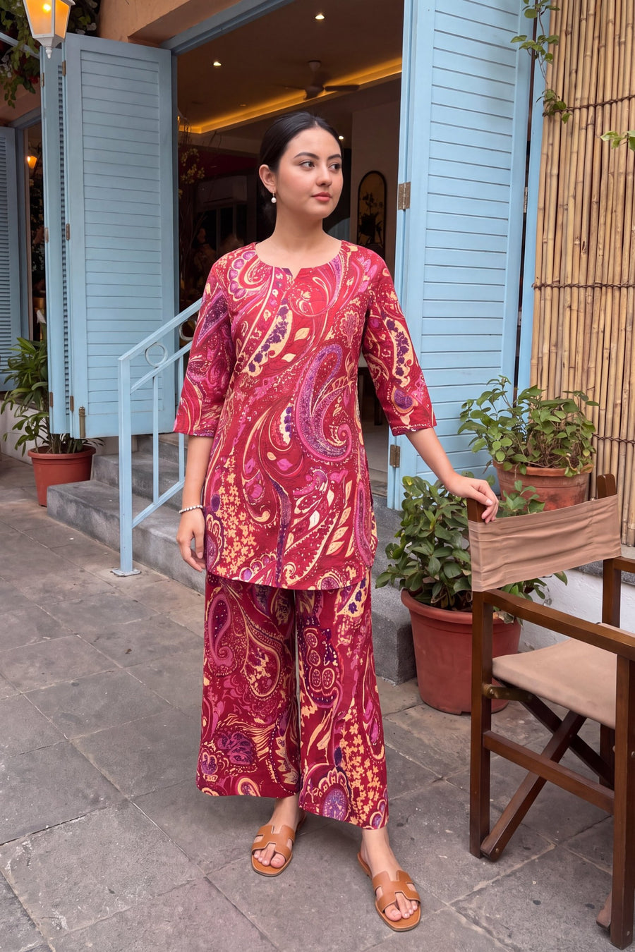 Scarlet Swirl Cotton Co-ord Set — image 4