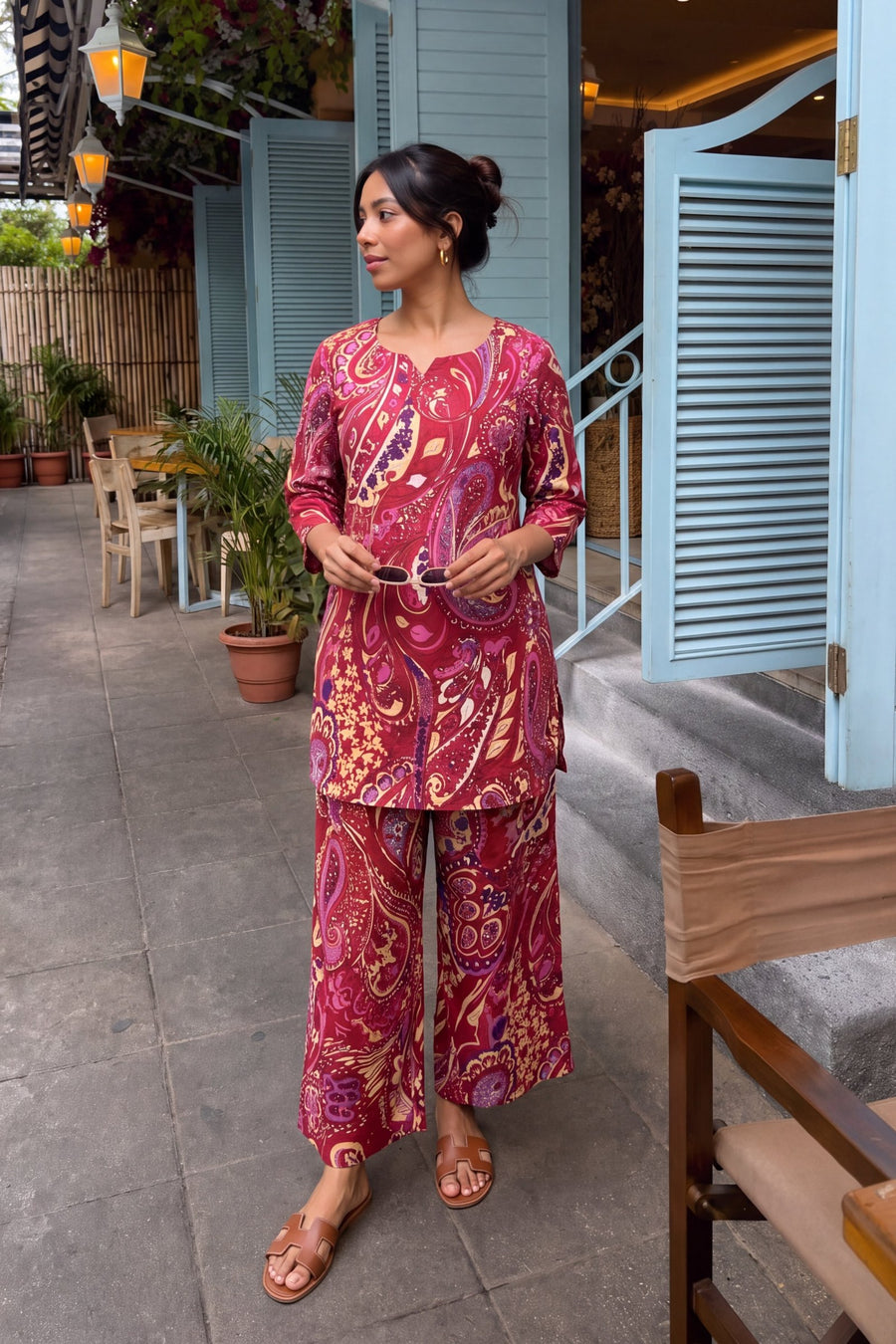 Scarlet Swirl Cotton Co-ord Set — image 13