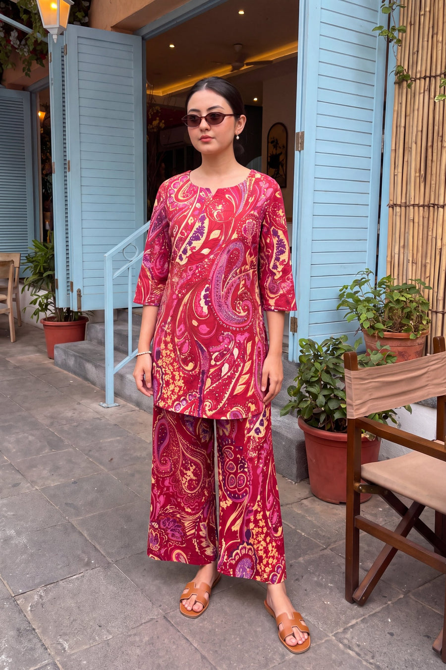 Scarlet Swirl Cotton Co-ord Set — image 15