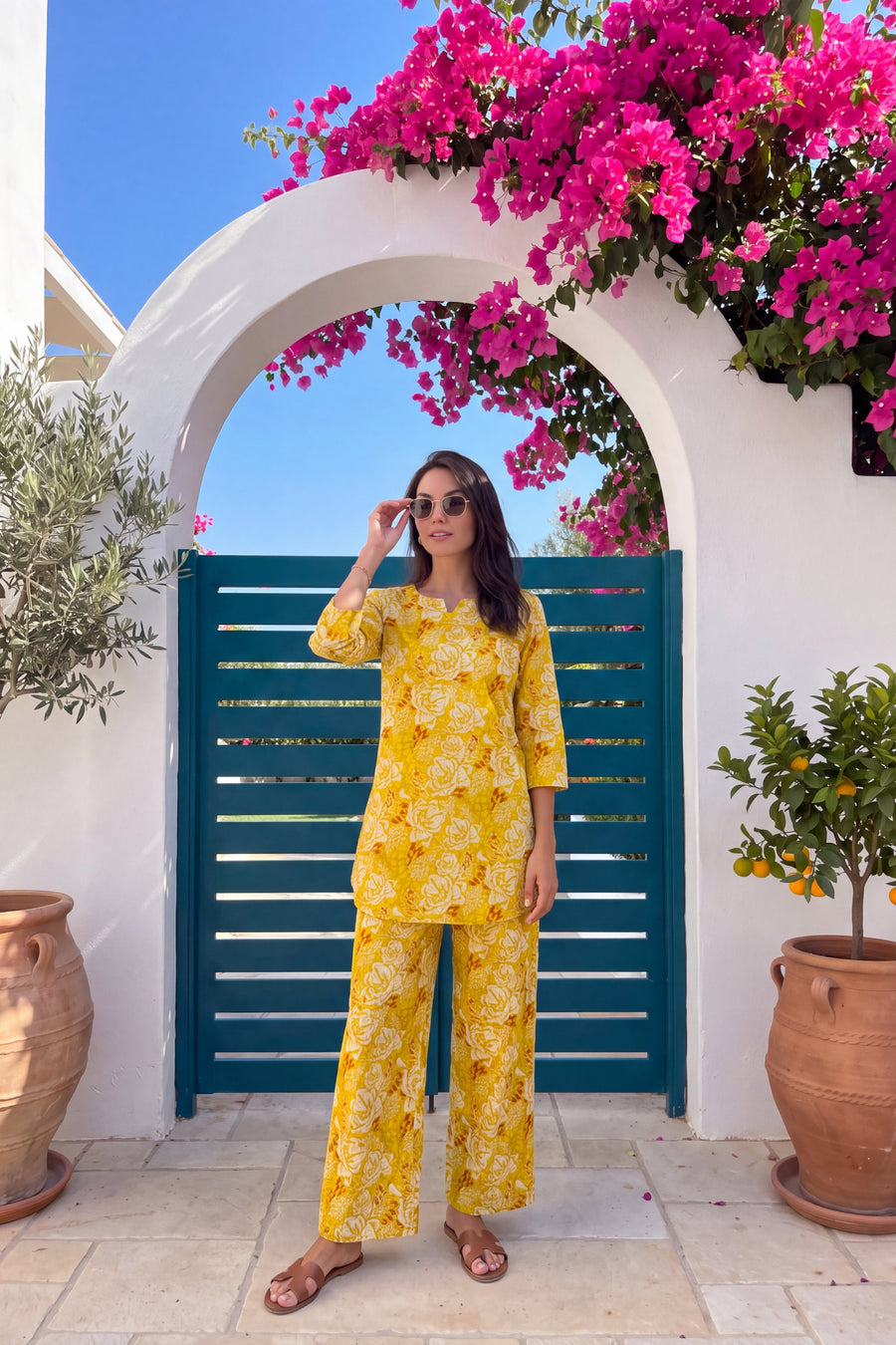 Mustard Rose Cotton Co-ord Set — image 3