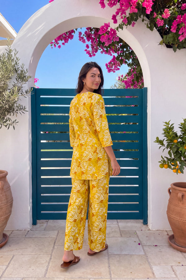 Mustard Rose Cotton Co-ord Set