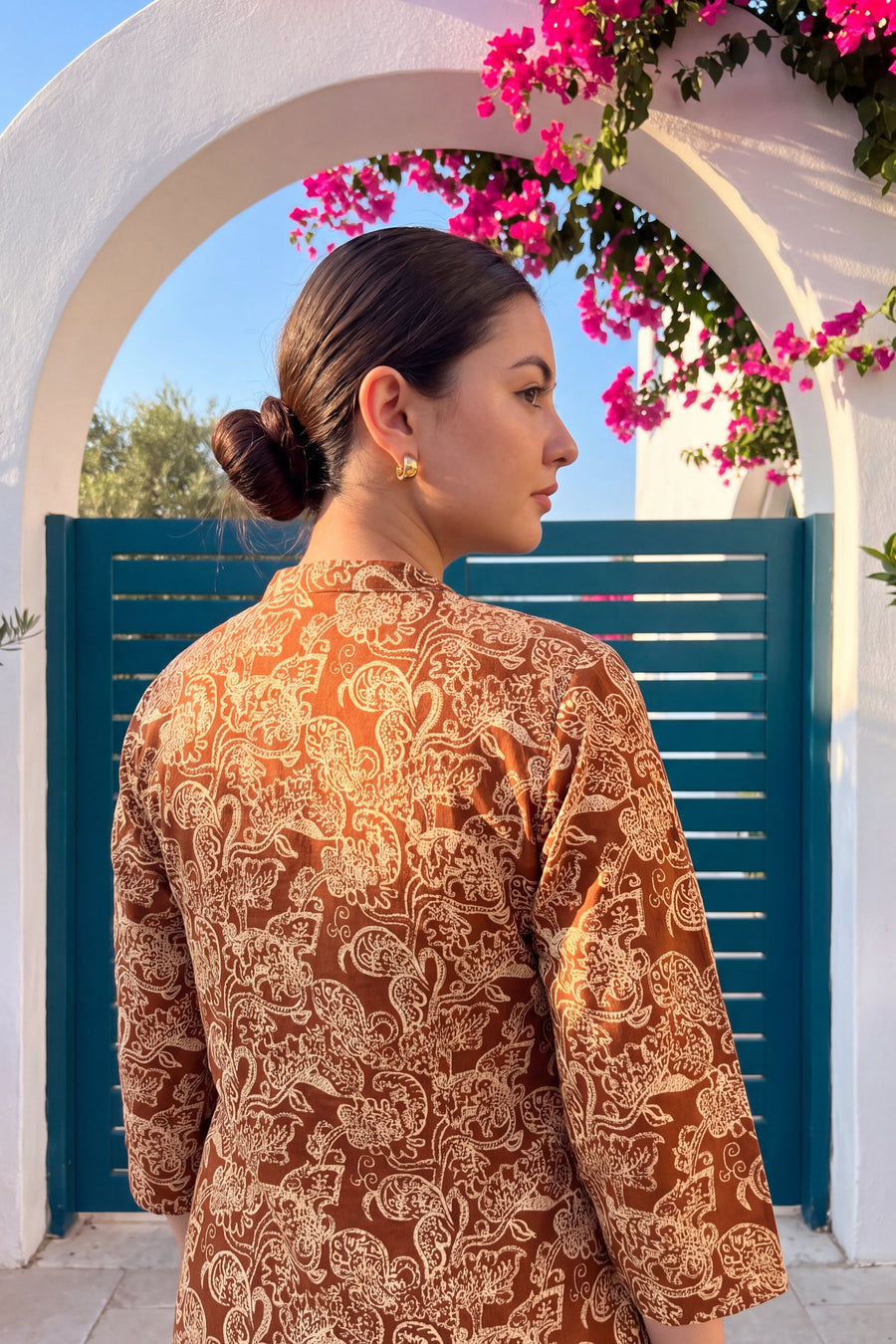 Chestnut Filigree Angrakha Cotton Co-ord Set — image 10