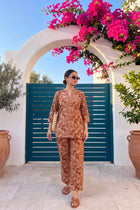 Chestnut Filigree Angrakha Cotton Co-ord Set