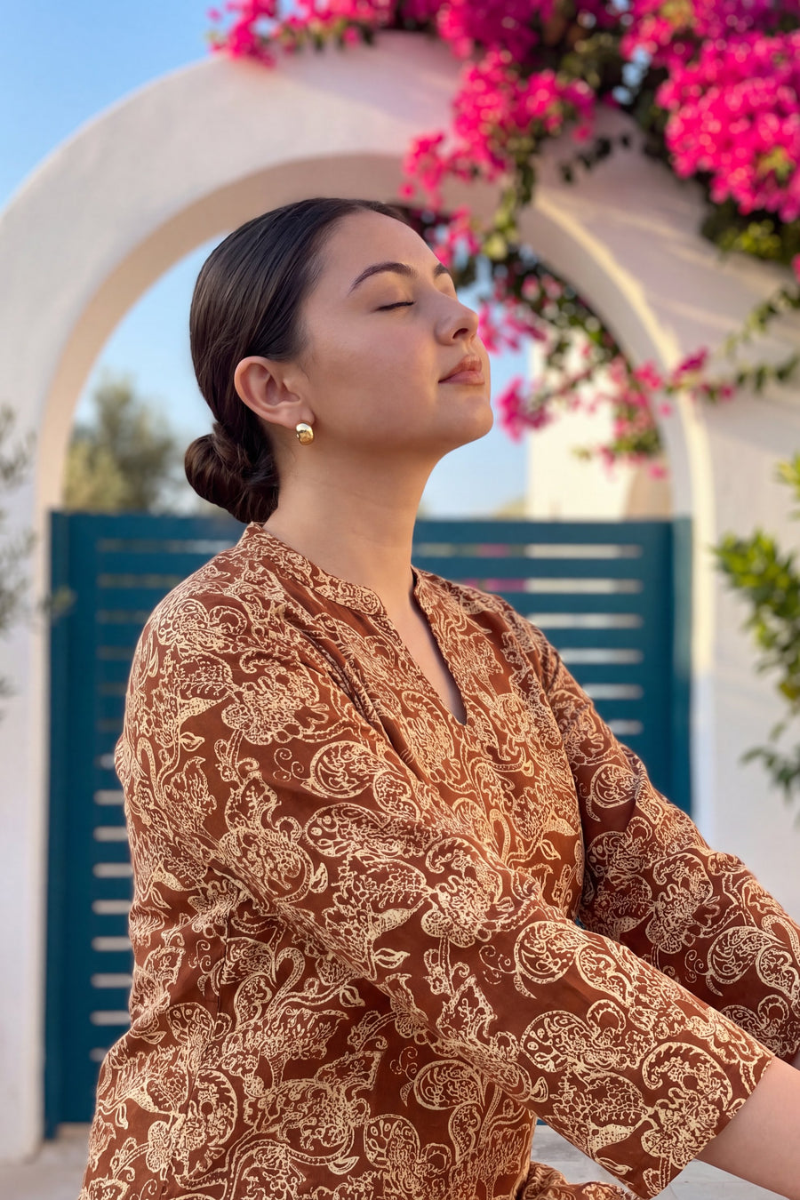 Chestnut Filigree Angrakha Cotton Co-ord Set — image 19