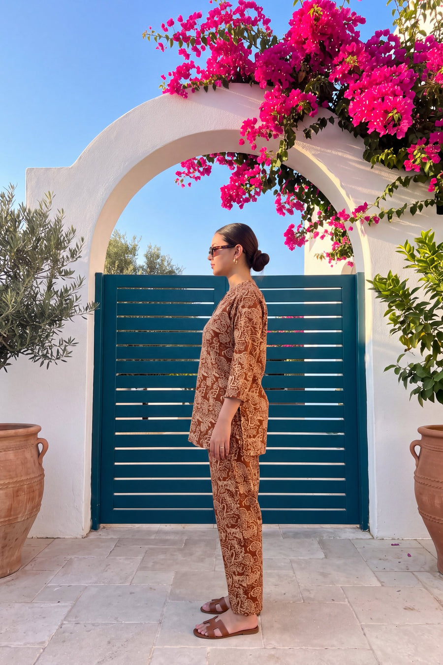 Chestnut Filigree Angrakha Cotton Co-ord Set — image 14