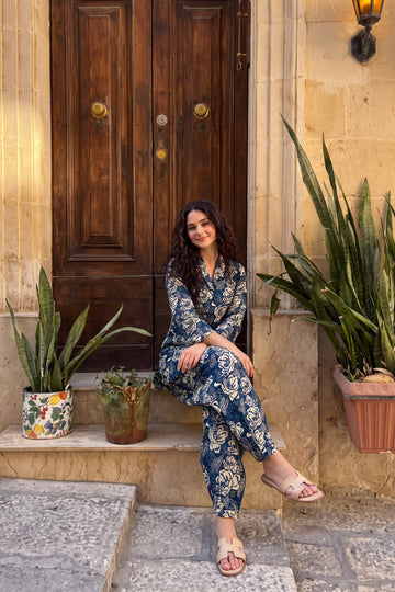 Midnight Garden Cotton Farshi Salwar Set