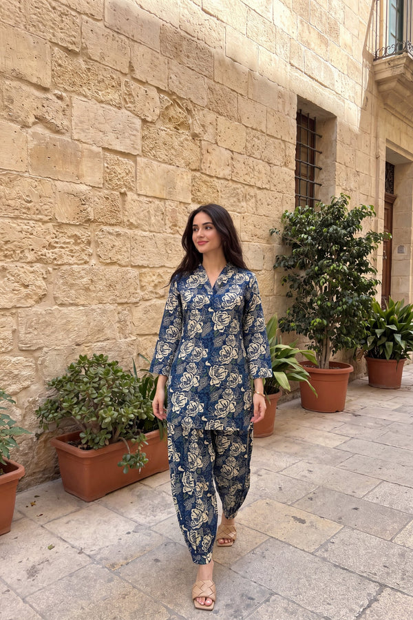 Midnight Garden Cotton Farshi Salwar Set