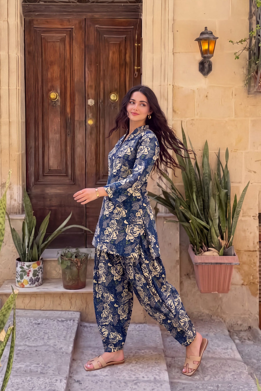 Midnight Garden Cotton Farshi Salwar Set — image 9