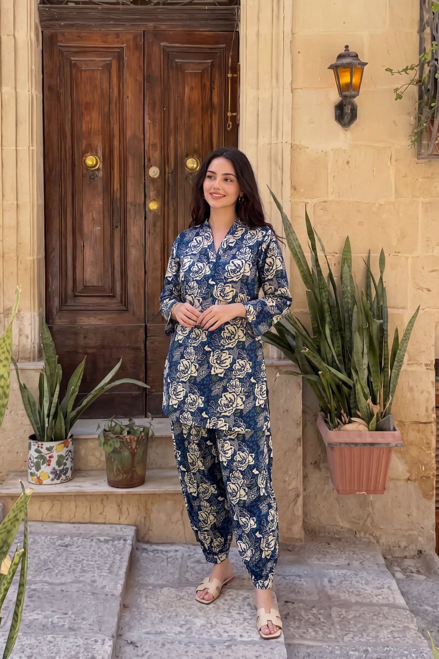 Midnight Garden Cotton Farshi Salwar Set — image 10