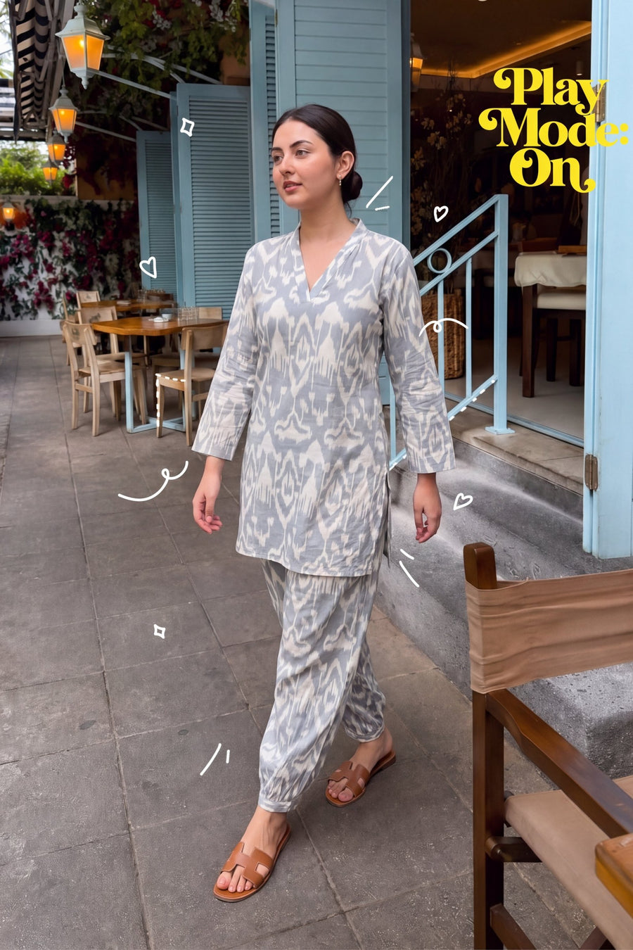 Silver Ikat Cotton Farshi Salwar Set — image 9
