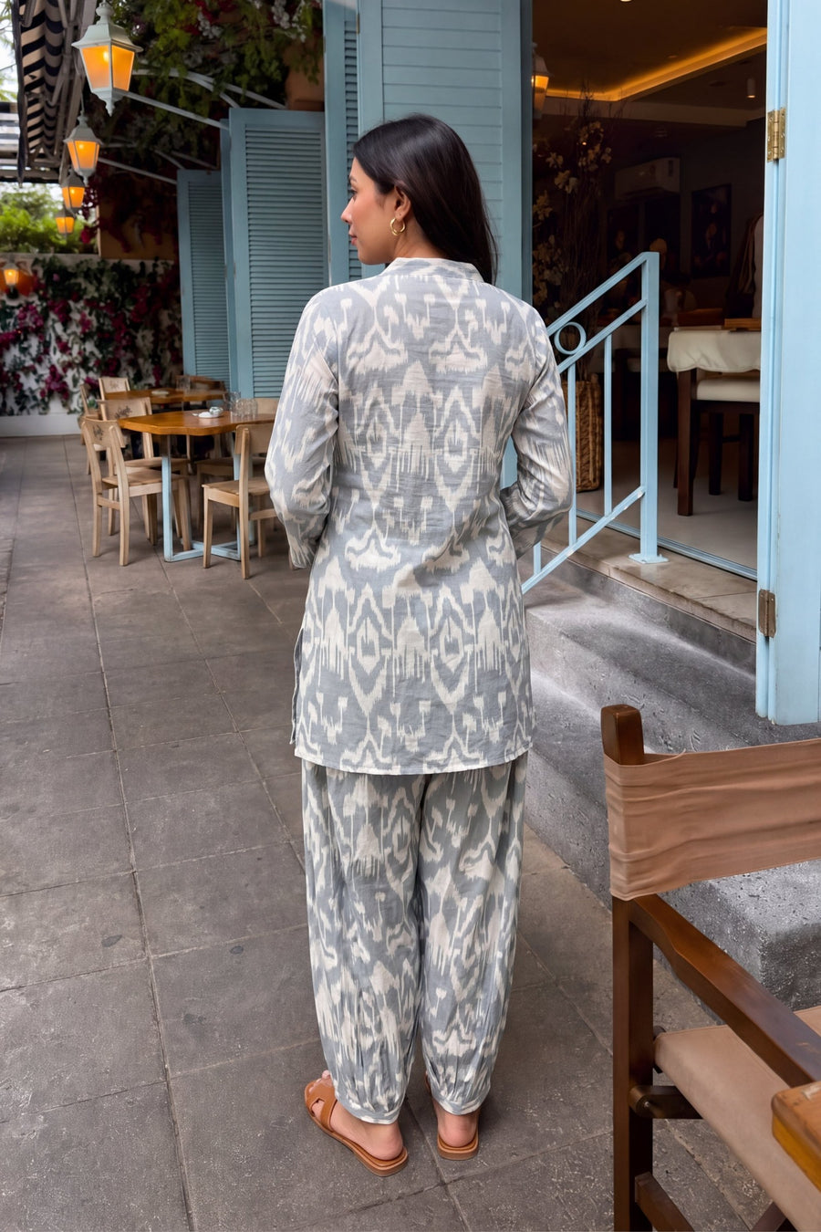 Silver Ikat Cotton Farshi Salwar Set — image 10