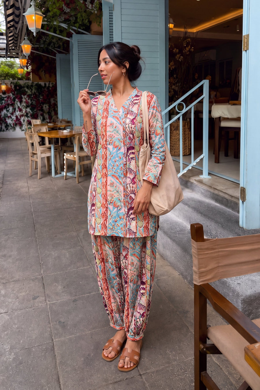 Rainbow Trail Multicolour Cotton Farshi Salwar Set — image 3