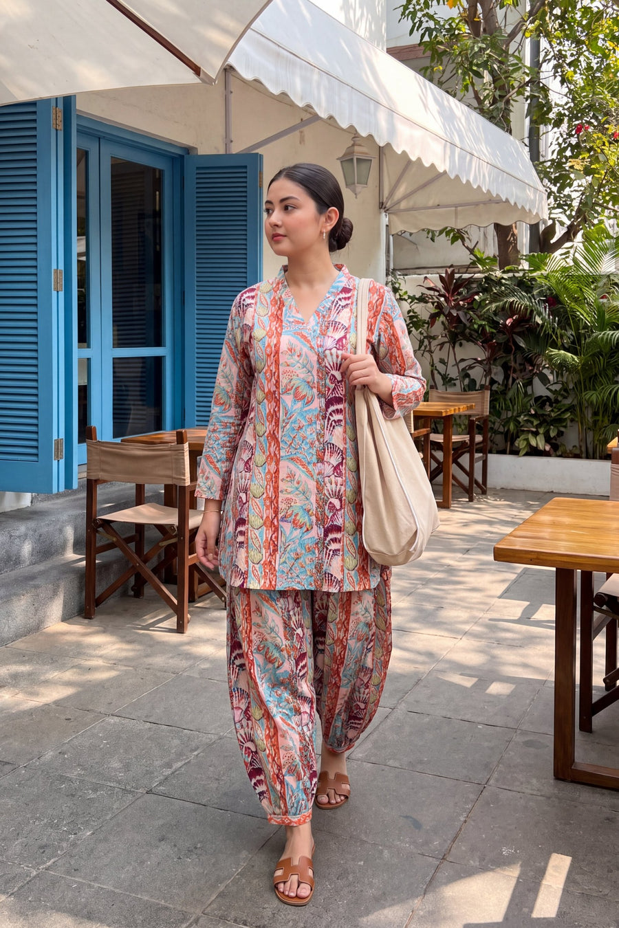 Rainbow Trail Multicolour Cotton Farshi Salwar Set — image 8