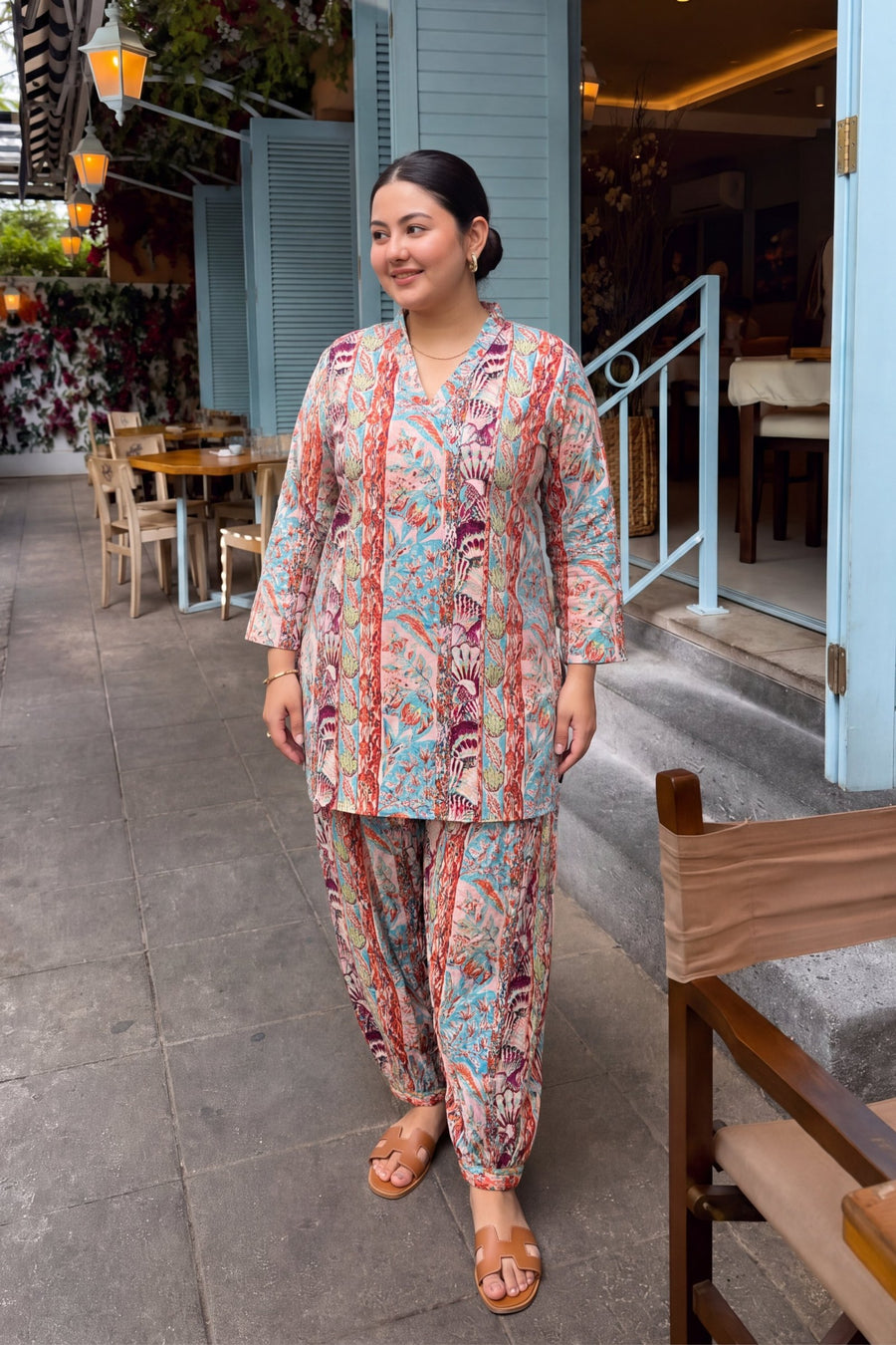 Rainbow Trail Multicolour Cotton Farshi Salwar Set — image 15