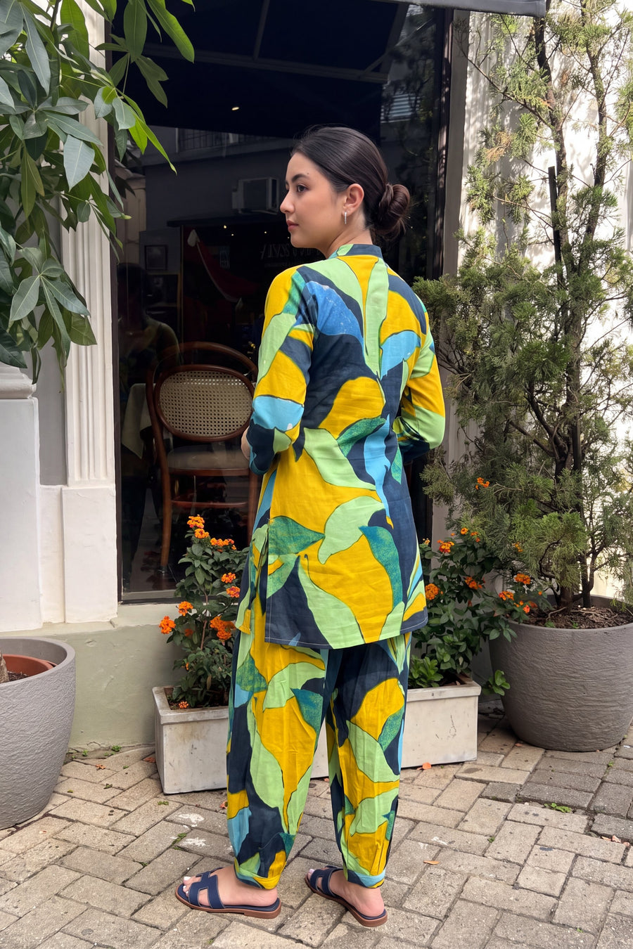 Citrus Abstract Cotton Farshi Salwar Set — image 7
