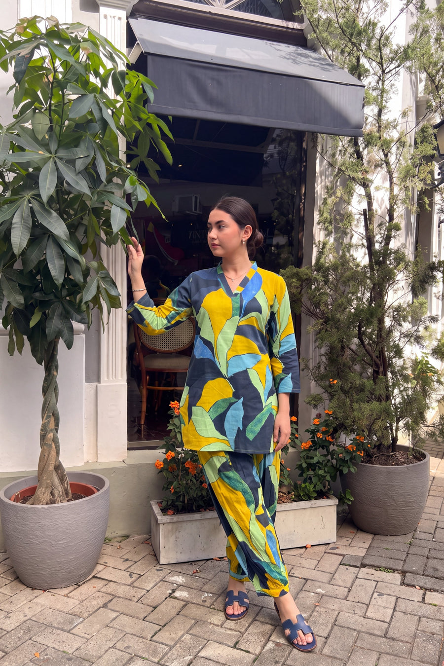 Citrus Abstract Cotton Farshi Salwar Set — image 8