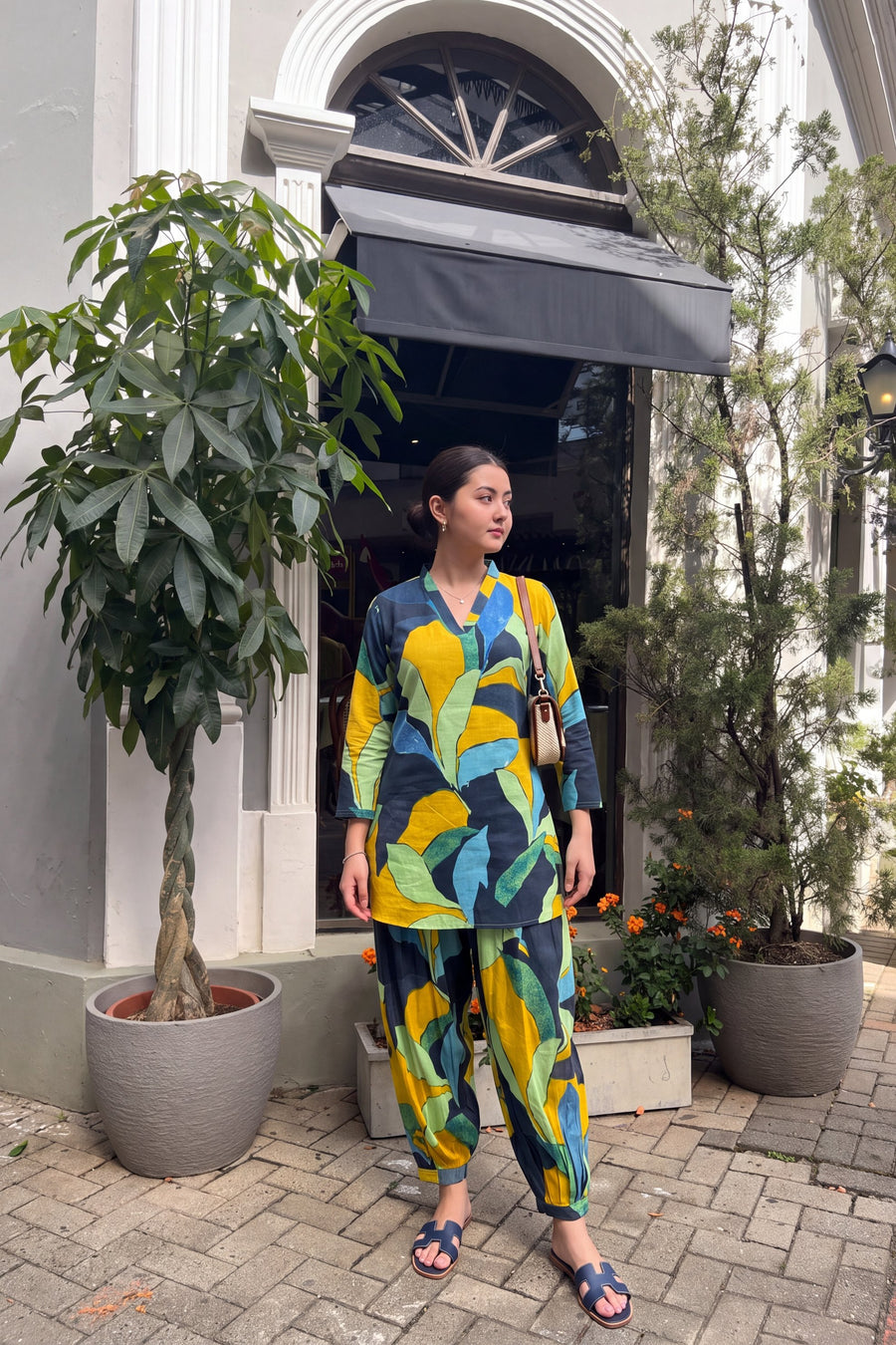 Citrus Abstract Cotton Farshi Salwar Set — image 12