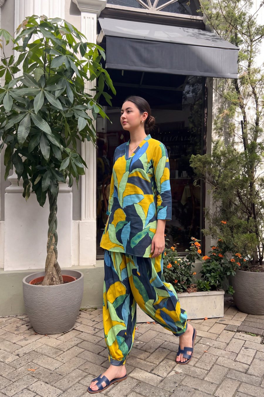 Citrus Abstract Cotton Farshi Salwar Set — image 13