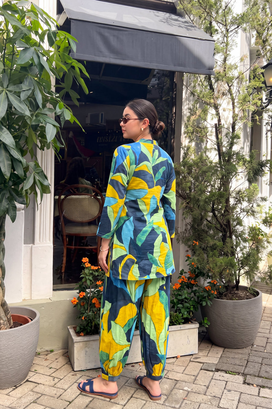 Citrus Abstract Cotton Farshi Salwar Set — image 14