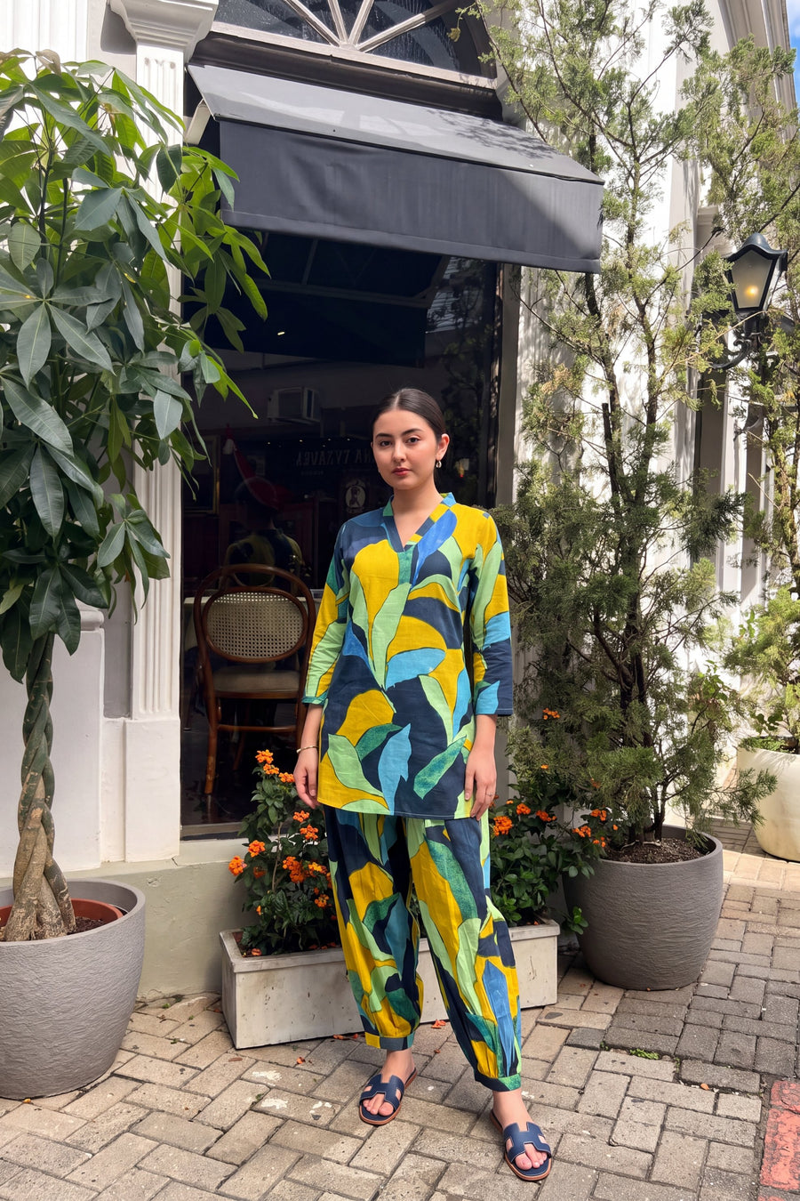 Citrus Abstract Cotton Farshi Salwar Set — image 6