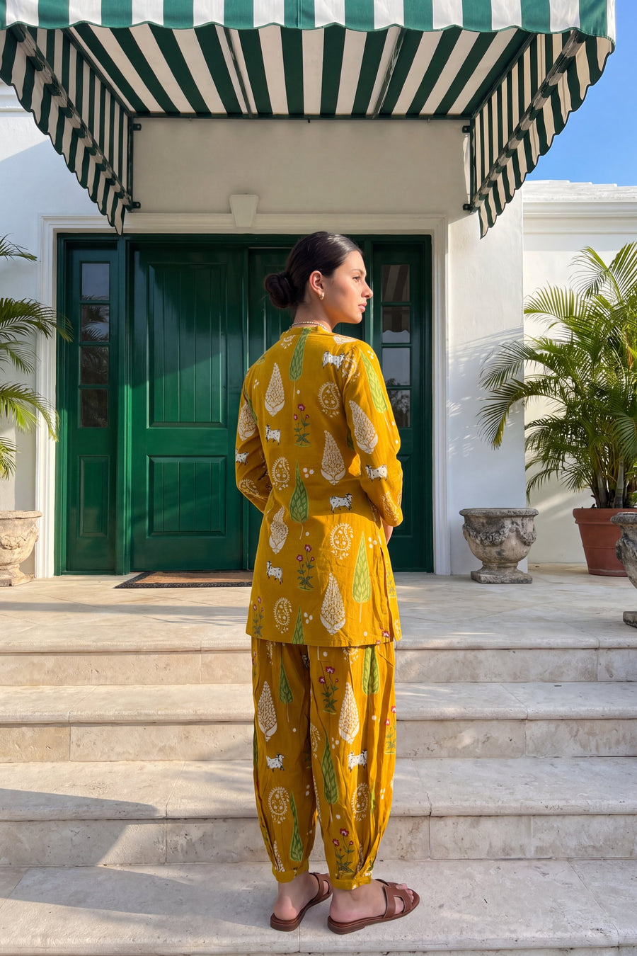 Mustard Folktale Cotton Farshi Salwar Set — image 9