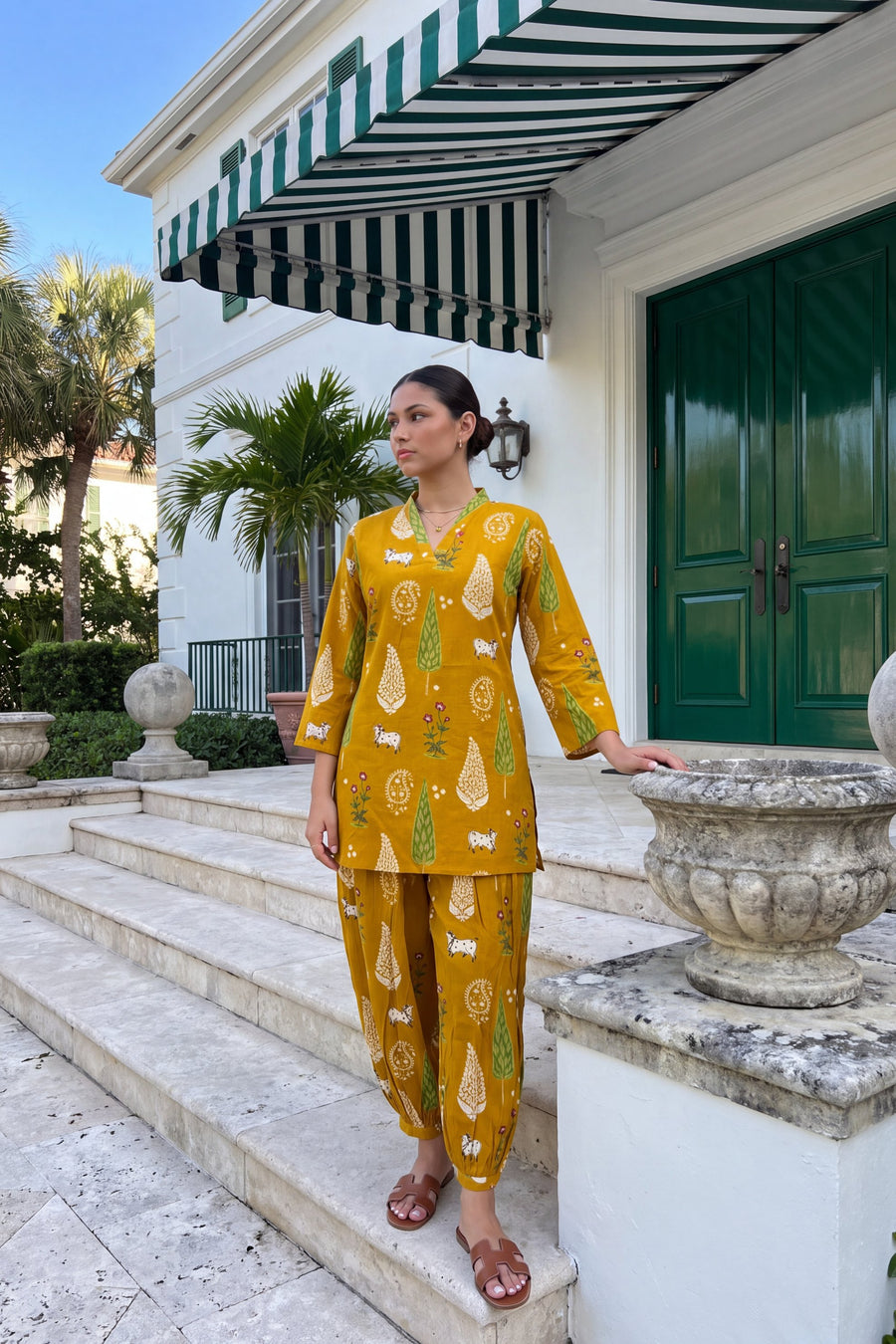 Mustard Folktale Cotton Farshi Salwar Set — image 10
